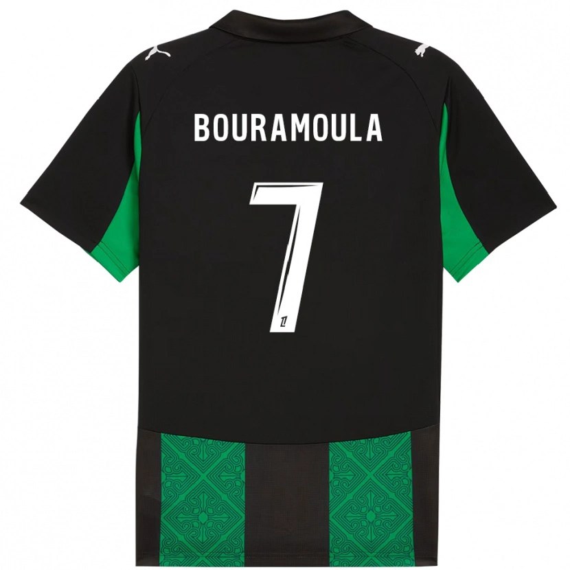 Danxen Niño Camiseta Ilies Bouramoula #7 Negro Verde 2ª Equipación 2025/26 La Camisa