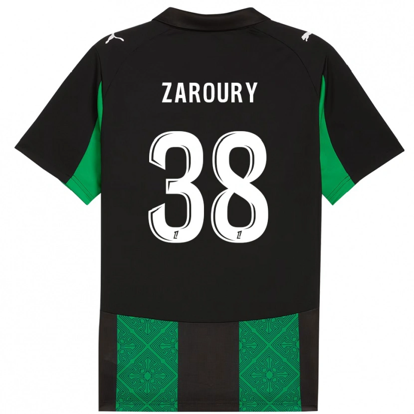 Danxen Niño Camiseta Anass Zaroury #38 Negro Verde 2ª Equipación 2025/26 La Camisa