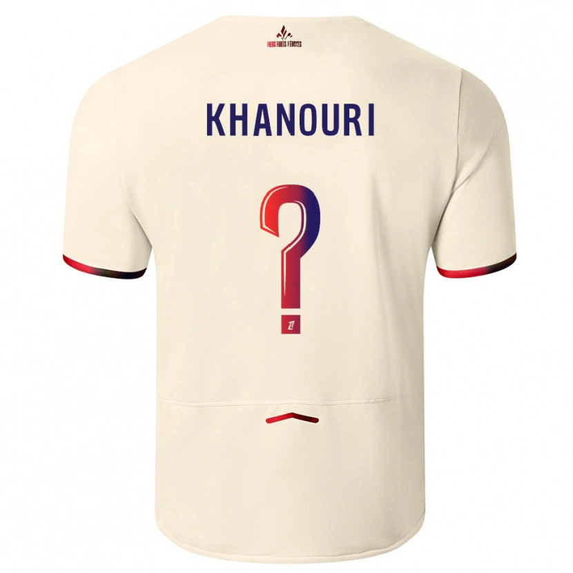 Danxen Niño Camiseta Adam Khanouri #0 Blanquecino Rojo 2ª Equipación 2025/26 La Camisa