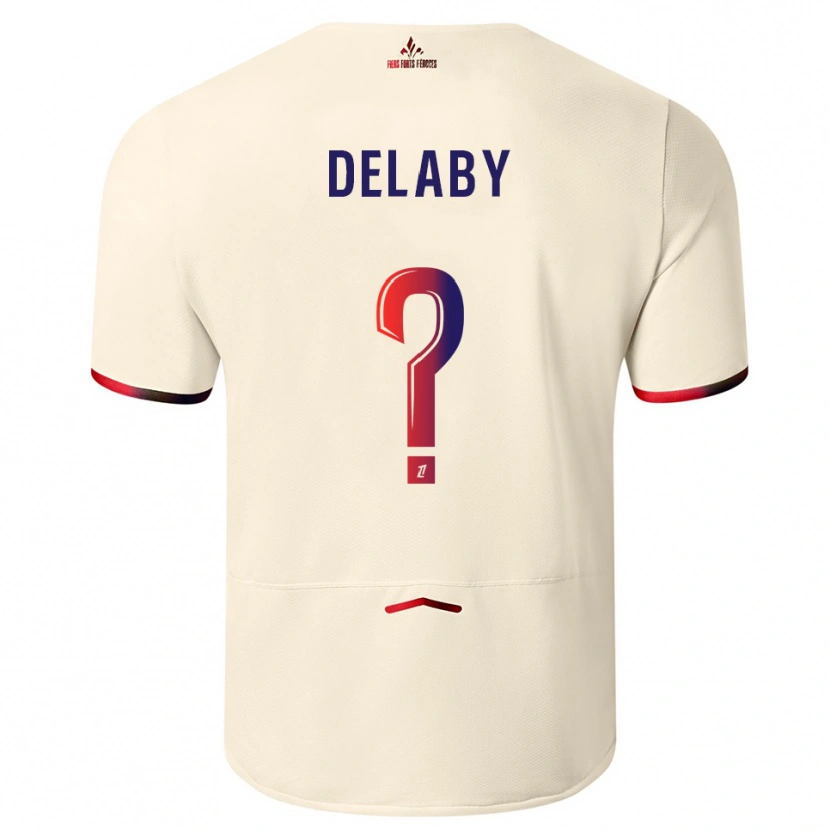 Danxen Niño Camiseta Célia Delaby #0 Blanquecino Rojo 2ª Equipación 2025/26 La Camisa