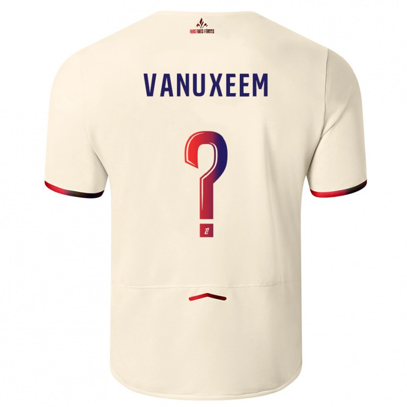 Danxen Niño Camiseta Joséphine Vanuxeem #0 Blanquecino Rojo 2ª Equipación 2025/26 La Camisa