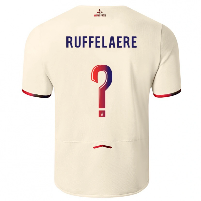 Danxen Niño Camiseta Perrine Ruffelaere #0 Blanquecino Rojo 2ª Equipación 2025/26 La Camisa