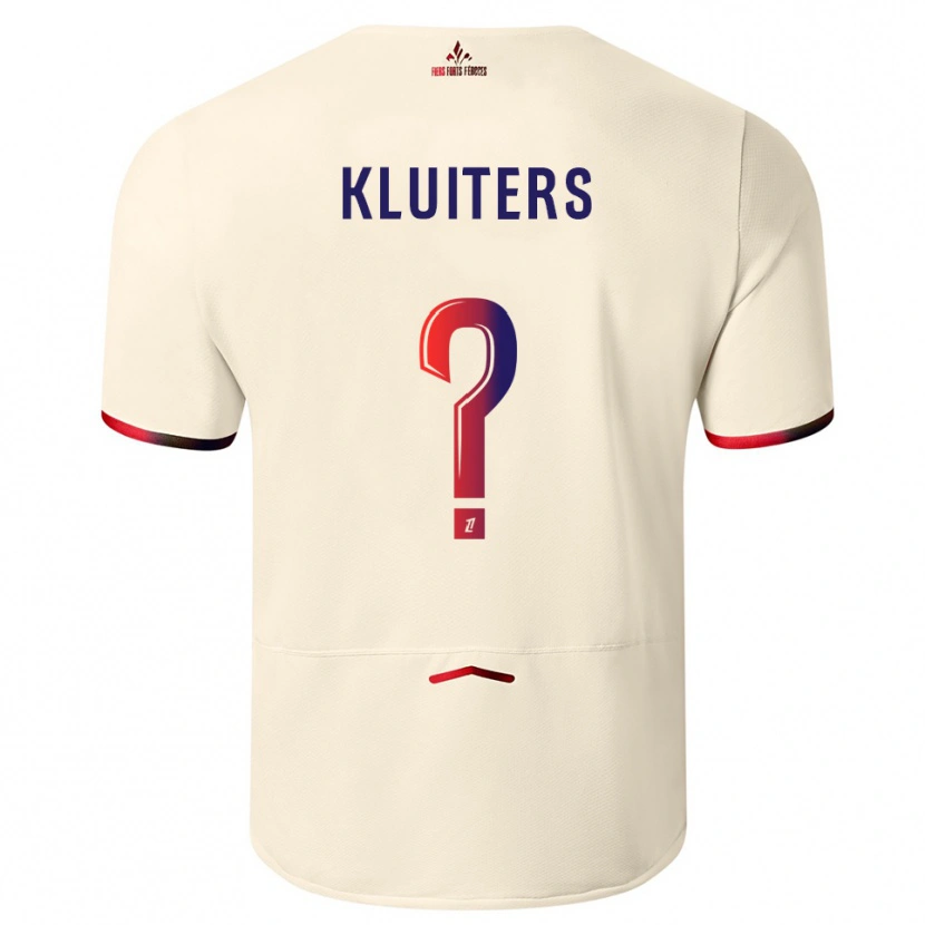 Danxen Niño Camiseta Luuk Kluiters #0 Blanquecino Rojo 2ª Equipación 2025/26 La Camisa
