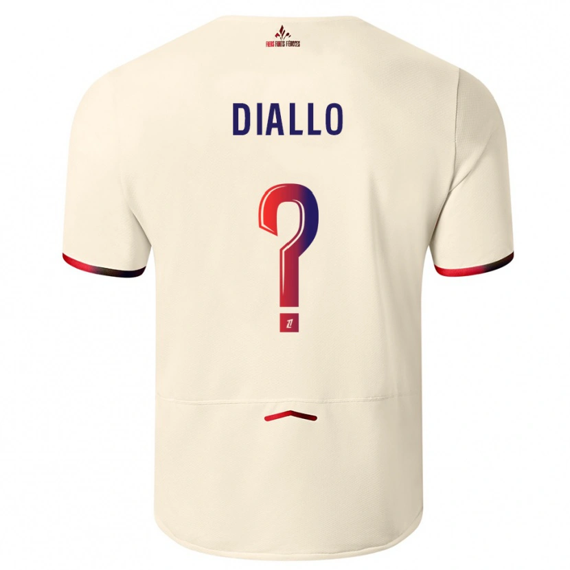 Danxen Niño Camiseta Alpha Diallo #0 Blanquecino Rojo 2ª Equipación 2025/26 La Camisa