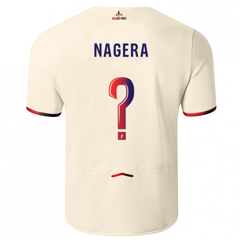 Danxen Niño Camiseta Kemryk Nagera #0 Blanquecino Rojo 2ª Equipación 2025/26 La Camisa