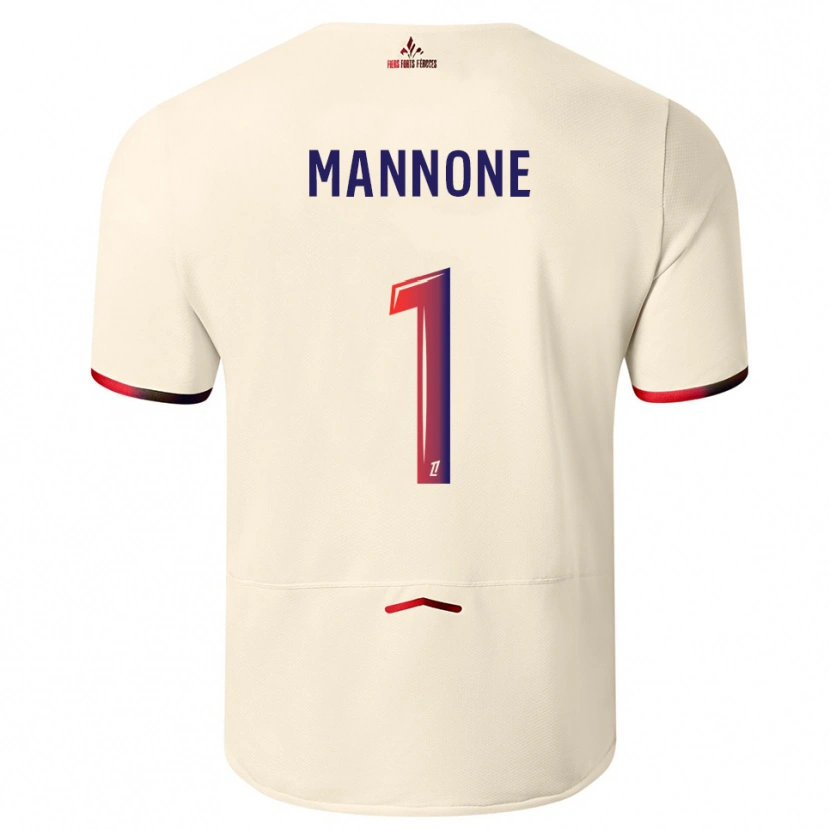 Danxen Niño Camiseta Vito Mannone #1 Blanquecino Rojo 2ª Equipación 2025/26 La Camisa