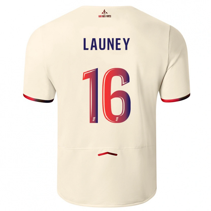 Danxen Niño Camiseta Elisa Launey #16 Blanquecino Rojo 2ª Equipación 2025/26 La Camisa