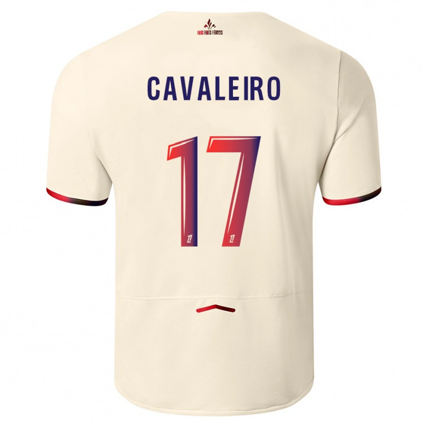 Danxen Niño Camiseta Ivan Cavaleiro #17 Blanquecino Rojo 2ª Equipación 2025/26 La Camisa