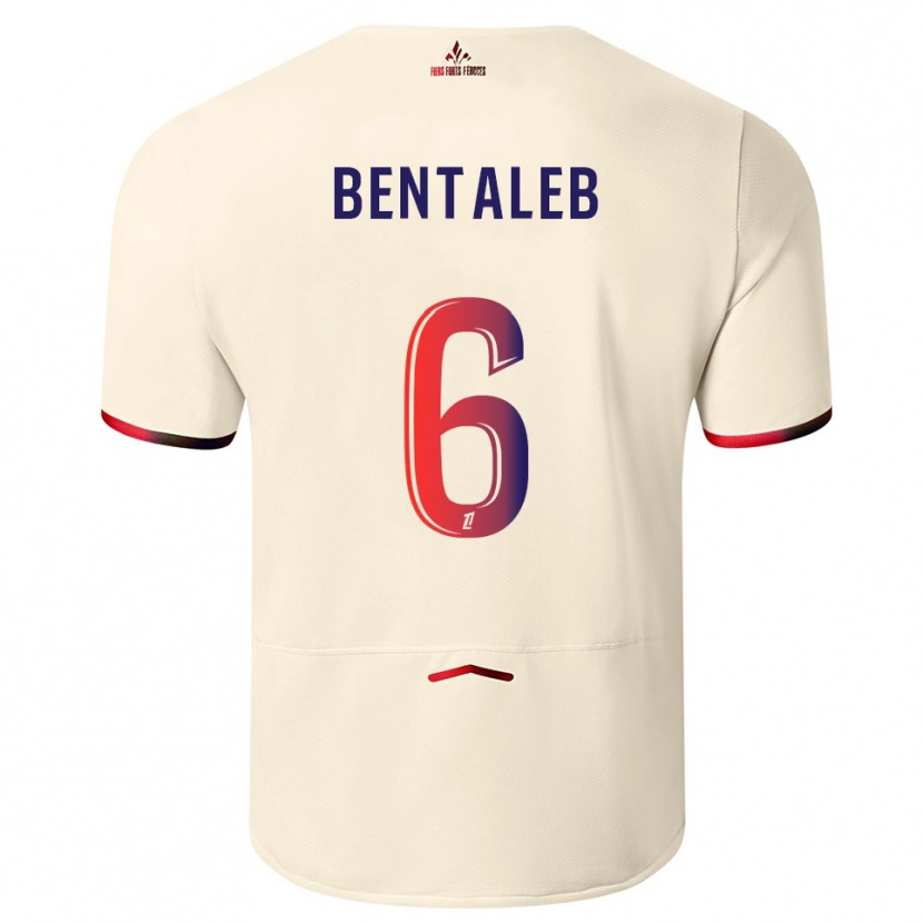 Danxen Niño Camiseta Nabil Bentaleb #6 Blanquecino Rojo 2ª Equipación 2025/26 La Camisa