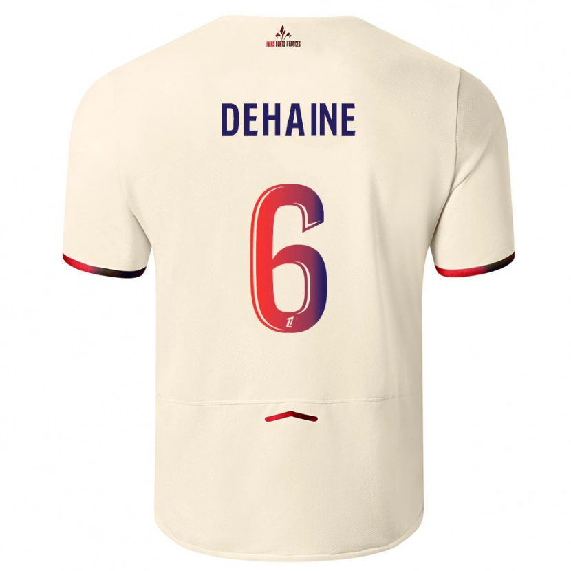 Danxen Niño Camiseta Axel Dehaine #6 Blanquecino Rojo 2ª Equipación 2025/26 La Camisa