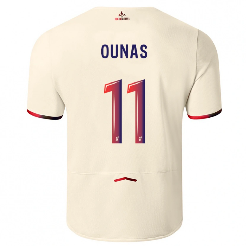 Danxen Niño Camiseta Adam Ounas #11 Blanquecino Rojo 2ª Equipación 2025/26 La Camisa