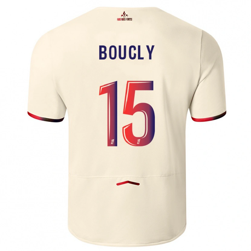 Danxen Niño Camiseta Maite Boucly #15 Blanquecino Rojo 2ª Equipación 2025/26 La Camisa