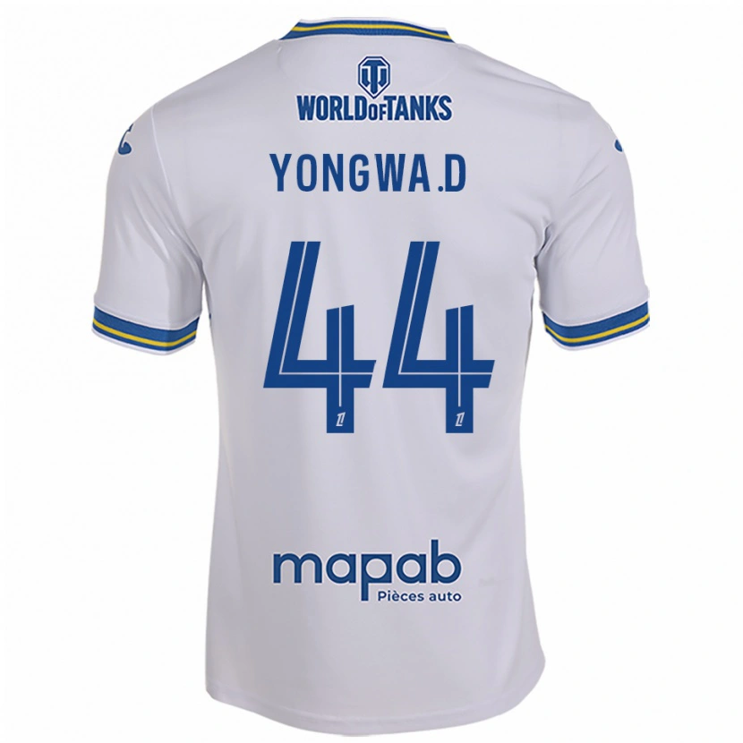 Danxen Niño Camiseta Darlin Yongwa #44 Blanco Celeste 2ª Equipación 2025/26 La Camisa