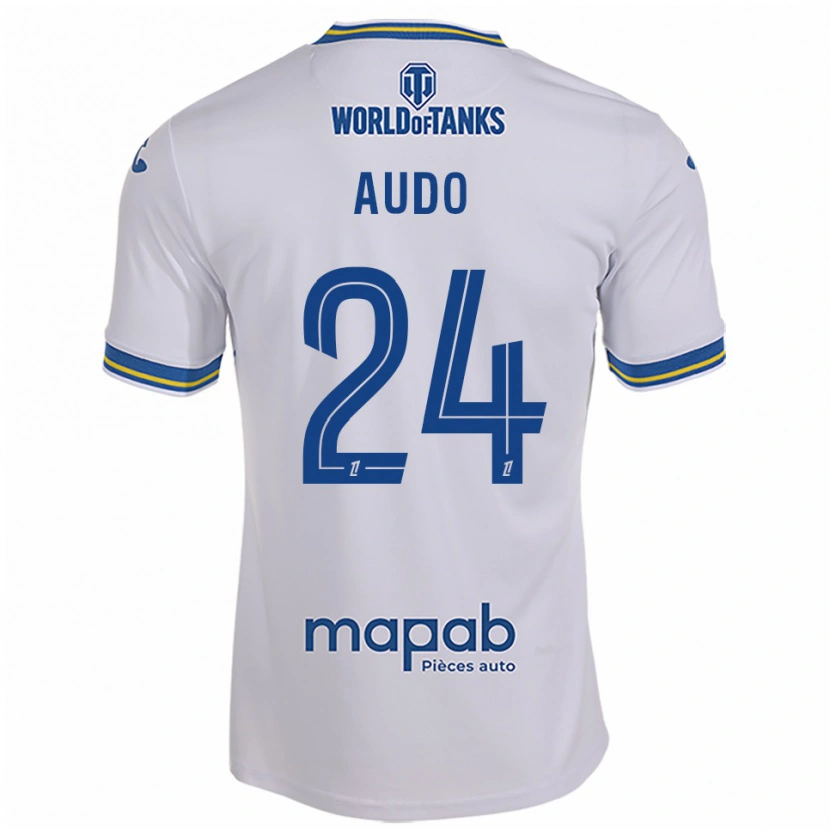 Danxen Niño Camiseta Noémie Audo #24 Blanco Celeste 2ª Equipación 2025/26 La Camisa