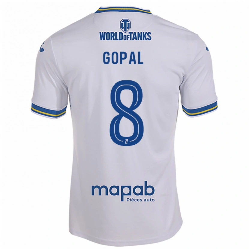 Danxen Niño Camiseta Julie Gopal #8 Blanco Celeste 2ª Equipación 2025/26 La Camisa