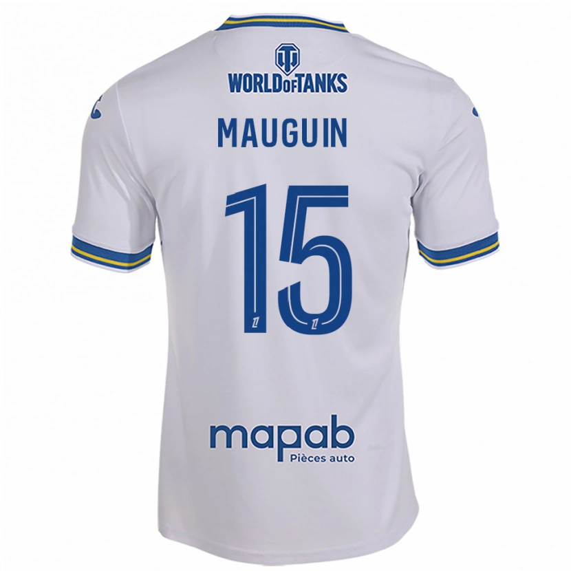 Danxen Niño Camiseta Alexiane Mauguin #15 Blanco Celeste 2ª Equipación 2025/26 La Camisa