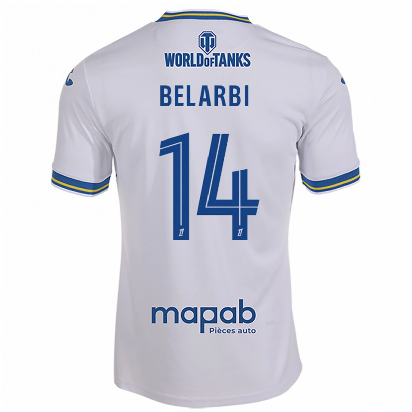 Danxen Niño Camiseta Sohaib Belarbi #14 Blanco Celeste 2ª Equipación 2025/26 La Camisa