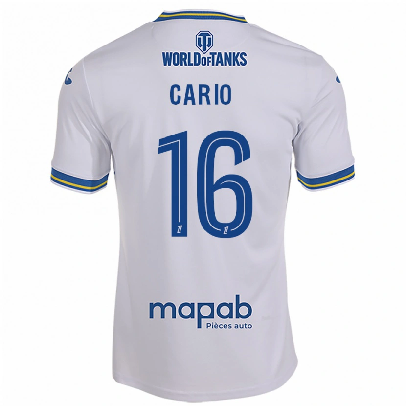 Danxen Niño Camiseta Anthony Cario #16 Blanco Celeste 2ª Equipación 2025/26 La Camisa