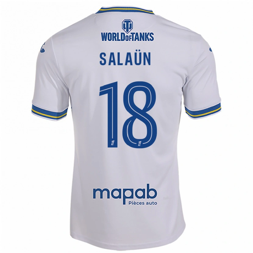 Danxen Niño Camiseta Elody Salaün #18 Blanco Celeste 2ª Equipación 2025/26 La Camisa