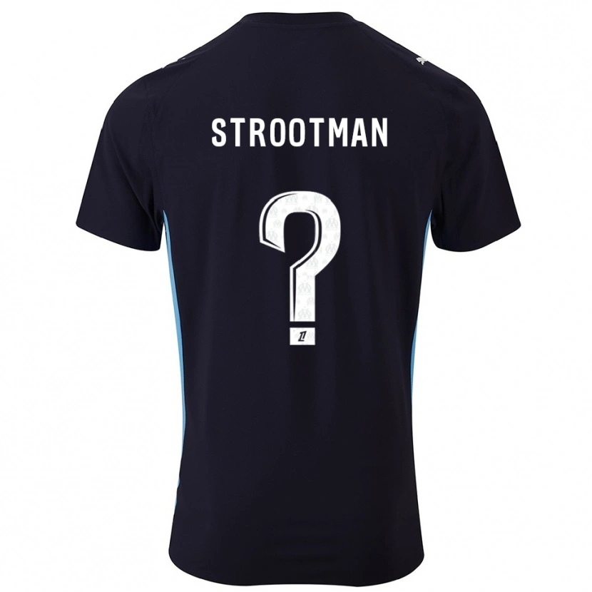 Danxen Niño Camiseta Kevin Strootman #0 Negro Celeste 2ª Equipación 2025/26 La Camisa