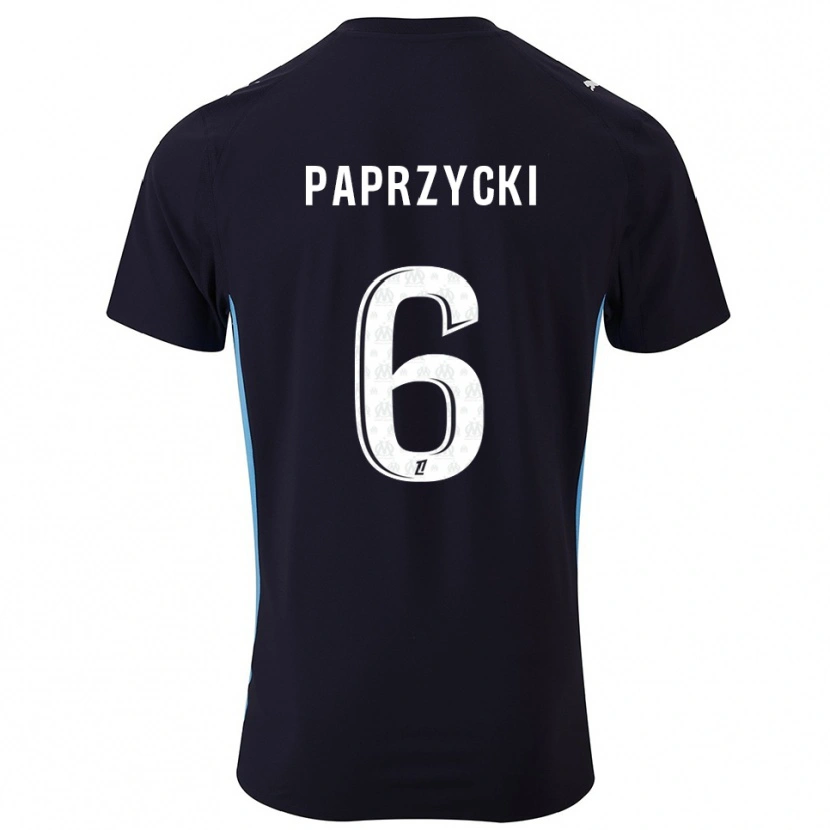 Danxen Niño Camiseta Aurore Paprzycki #6 Negro Celeste 2ª Equipación 2025/26 La Camisa