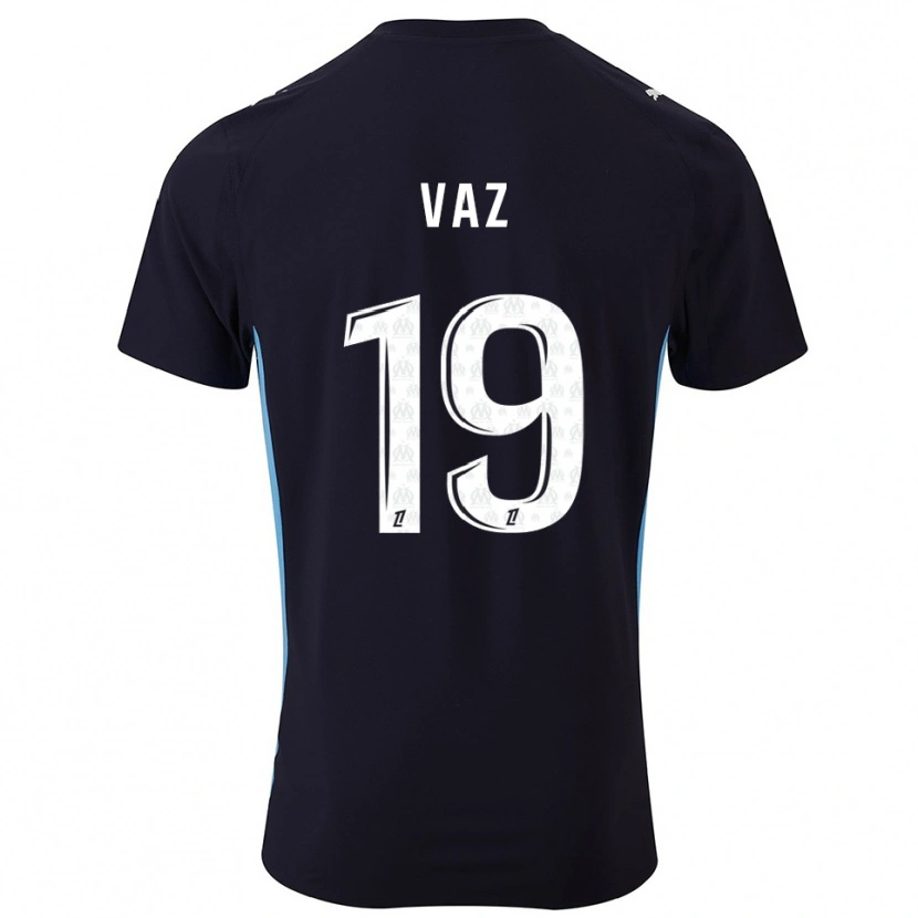 Danxen Niño Camiseta Robinio Vaz #19 Negro Celeste 2ª Equipación 2025/26 La Camisa