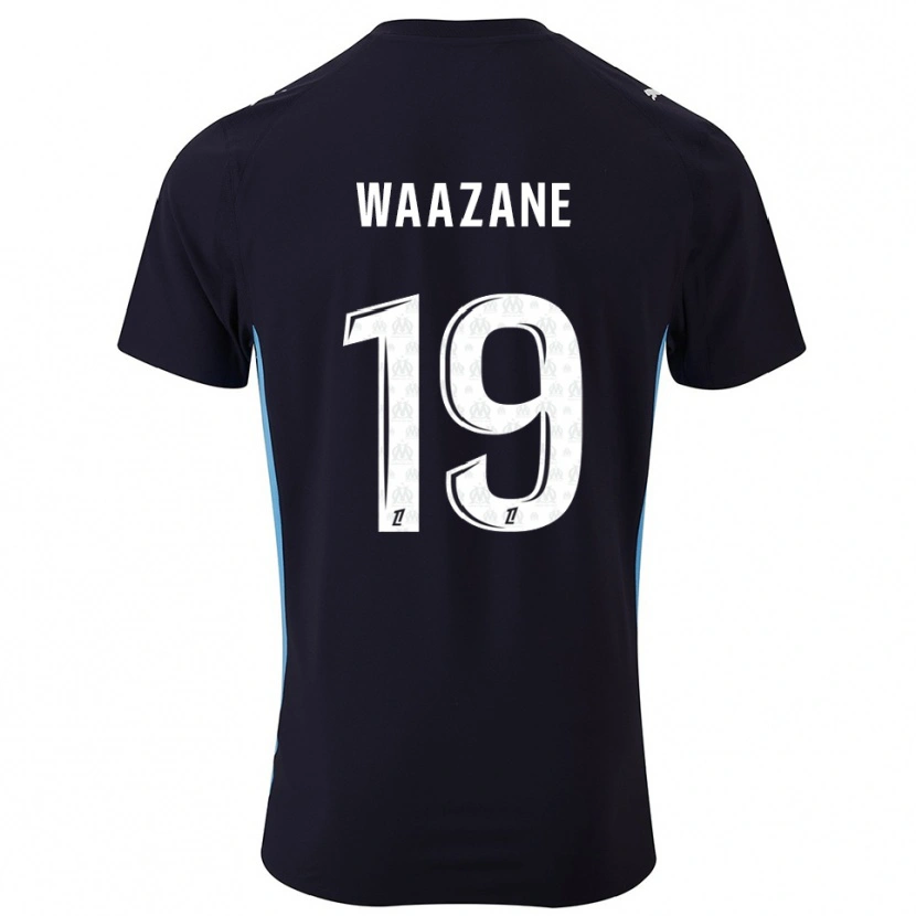 Danxen Niño Camiseta Jassim Waazane #19 Negro Celeste 2ª Equipación 2025/26 La Camisa