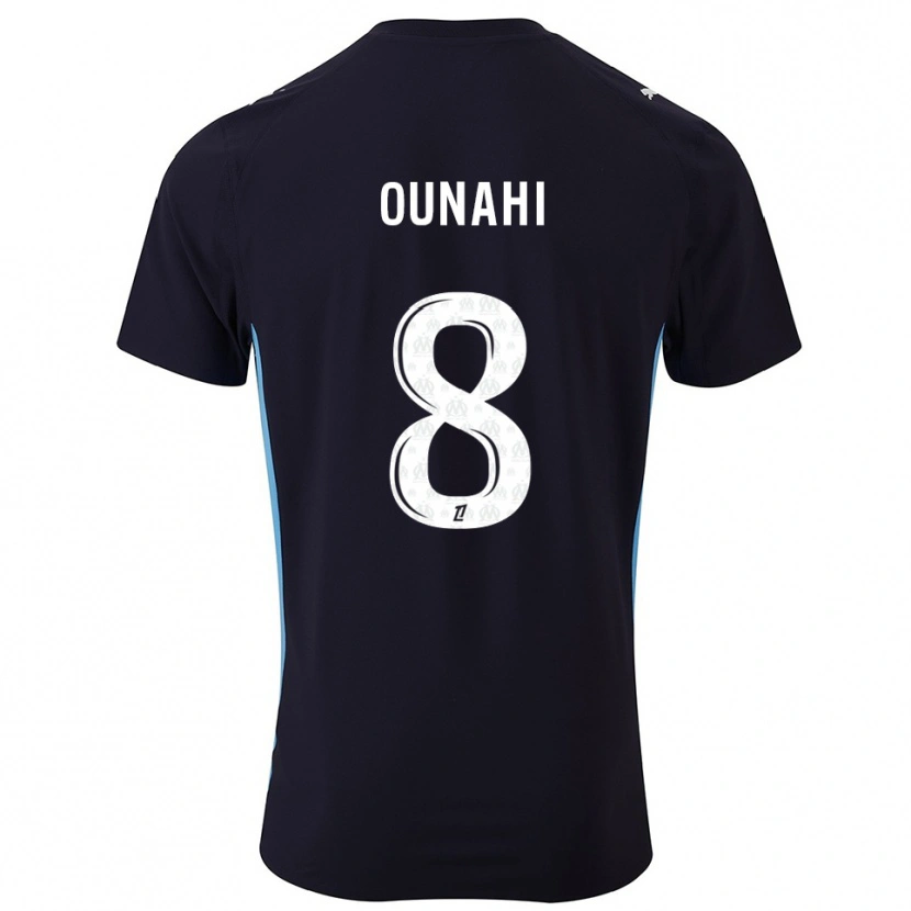 Danxen Niño Camiseta Azzedine Ounahi #8 Negro Celeste 2ª Equipación 2025/26 La Camisa