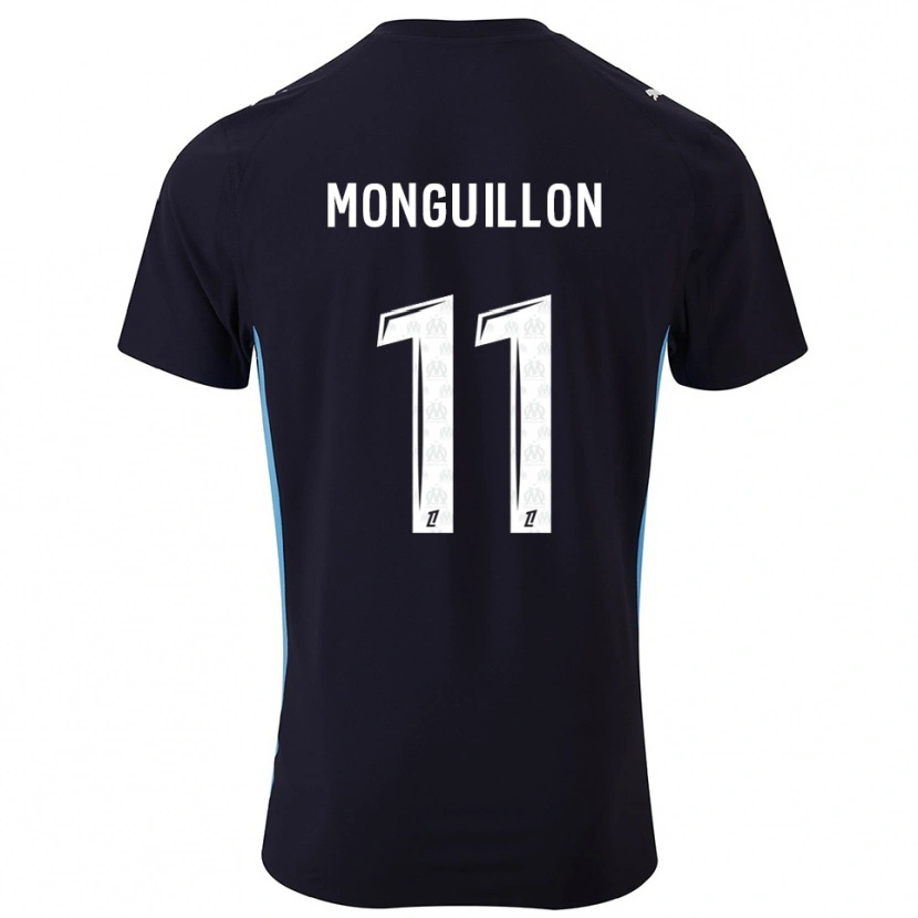 Danxen Niño Camiseta Coralie Monguillon #11 Negro Celeste 2ª Equipación 2025/26 La Camisa