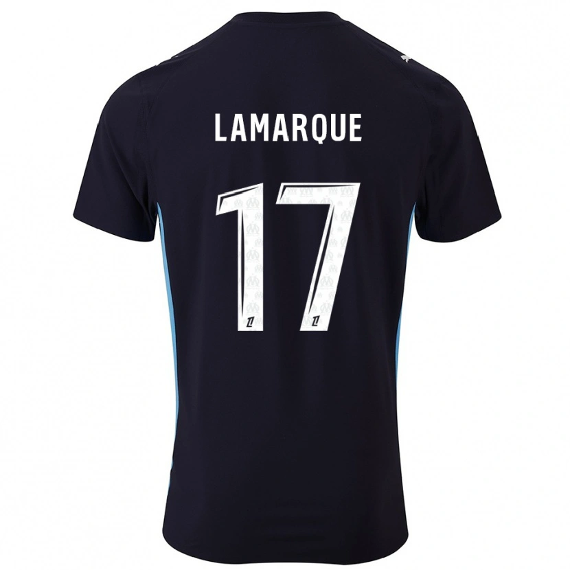 Danxen Niño Camiseta Alais Lamarque #17 Negro Celeste 2ª Equipación 2025/26 La Camisa