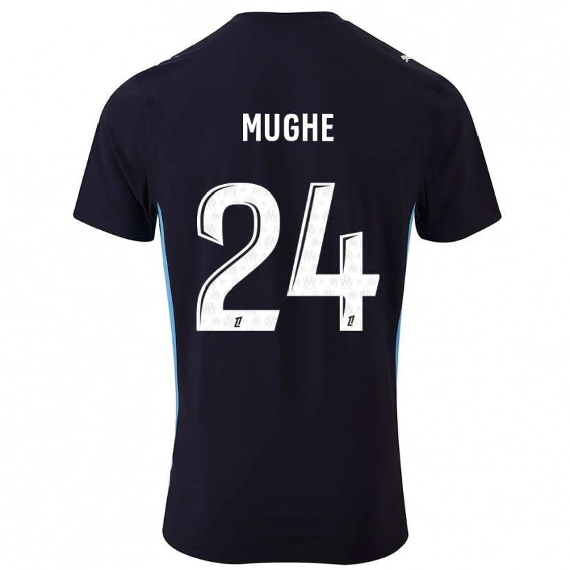 Danxen Niño Camiseta François Mughe #24 Negro Celeste 2ª Equipación 2025/26 La Camisa
