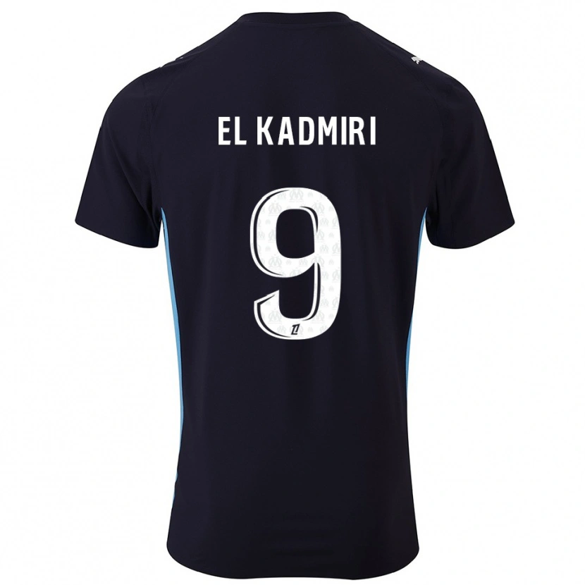Danxen Niño Camiseta Ugo Lamare El Kadmiri #9 Negro Celeste 2ª Equipación 2025/26 La Camisa