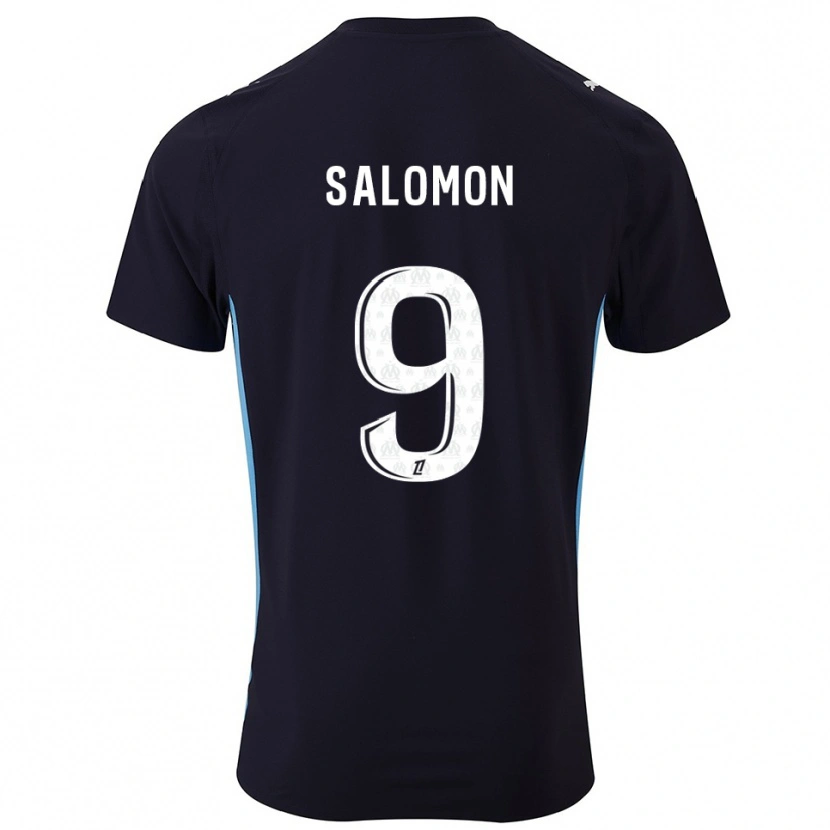 Danxen Niño Camiseta Maeva Salomon #9 Negro Celeste 2ª Equipación 2025/26 La Camisa