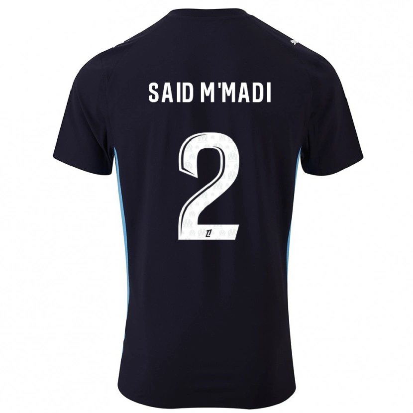 Danxen Niño Camiseta Yakine Said M'madi #2 Negro Celeste 2ª Equipación 2025/26 La Camisa