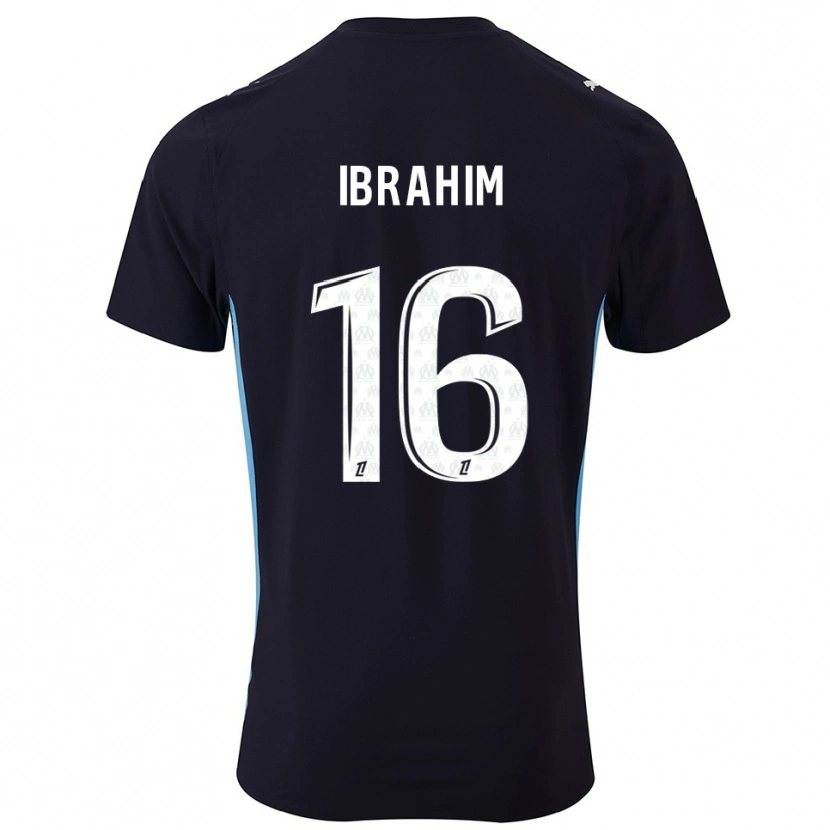 Danxen Niño Camiseta Ayman Ibrahim #16 Negro Celeste 2ª Equipación 2025/26 La Camisa