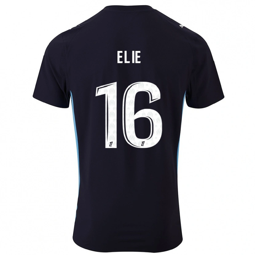 Danxen Niño Camiseta Anaïs Elie #16 Negro Celeste 2ª Equipación 2025/26 La Camisa