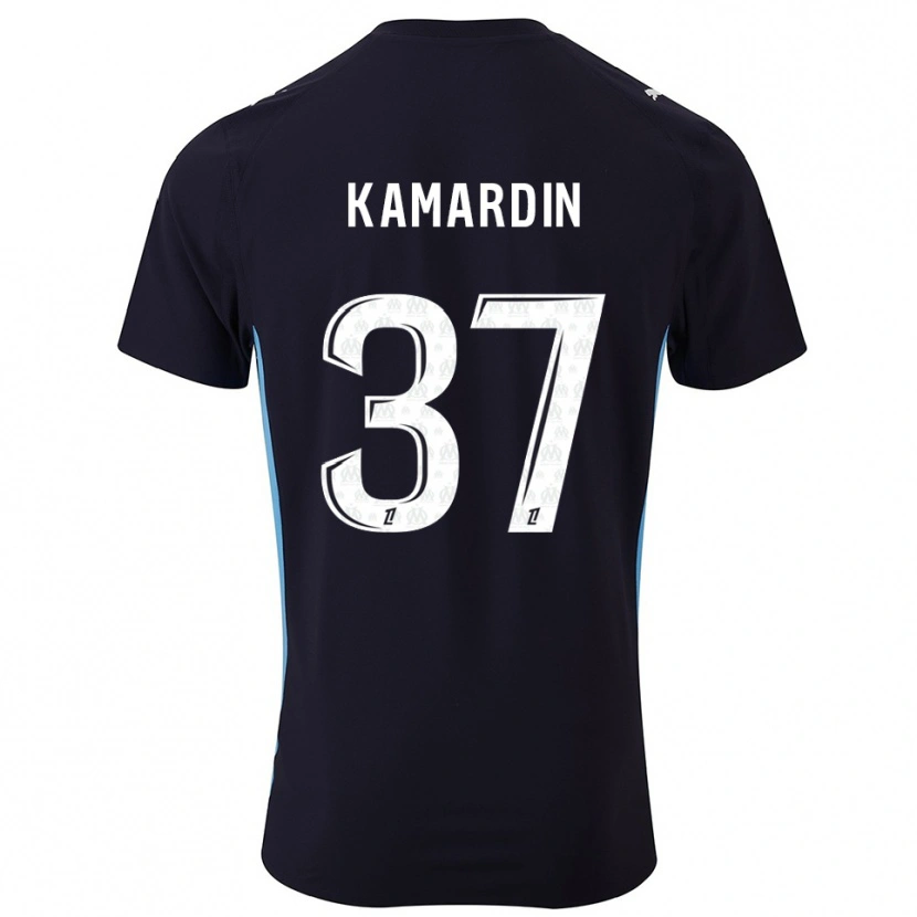 Danxen Niño Camiseta Aaron Kamardin #37 Negro Celeste 2ª Equipación 2025/26 La Camisa