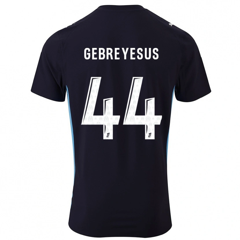 Danxen Niño Camiseta Esey Gebreyesus #44 Negro Celeste 2ª Equipación 2025/26 La Camisa