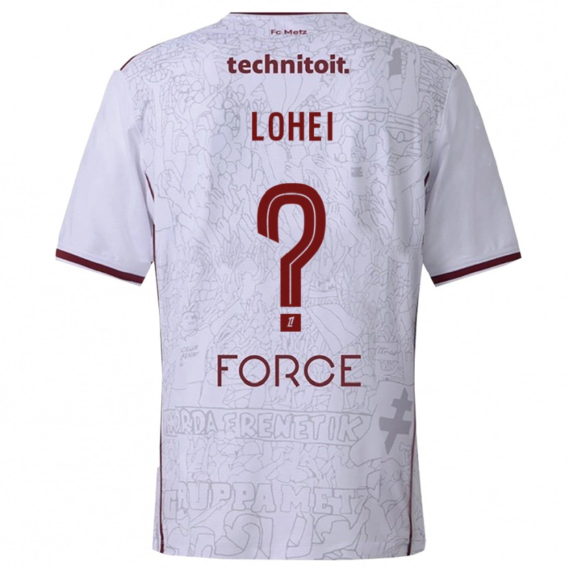 Danxen Niño Camiseta Fabio Lohei #0 Blanco Burdeos 2ª Equipación 2025/26 La Camisa