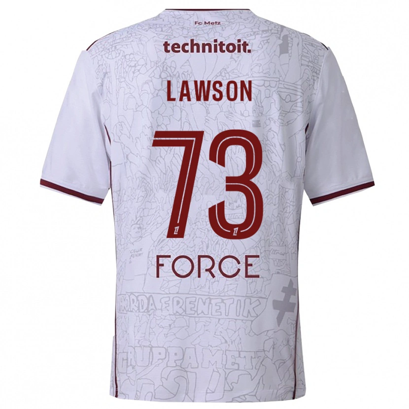 Danxen Niño Camiseta Yannis Lawson #73 Blanco Burdeos 2ª Equipación 2025/26 La Camisa