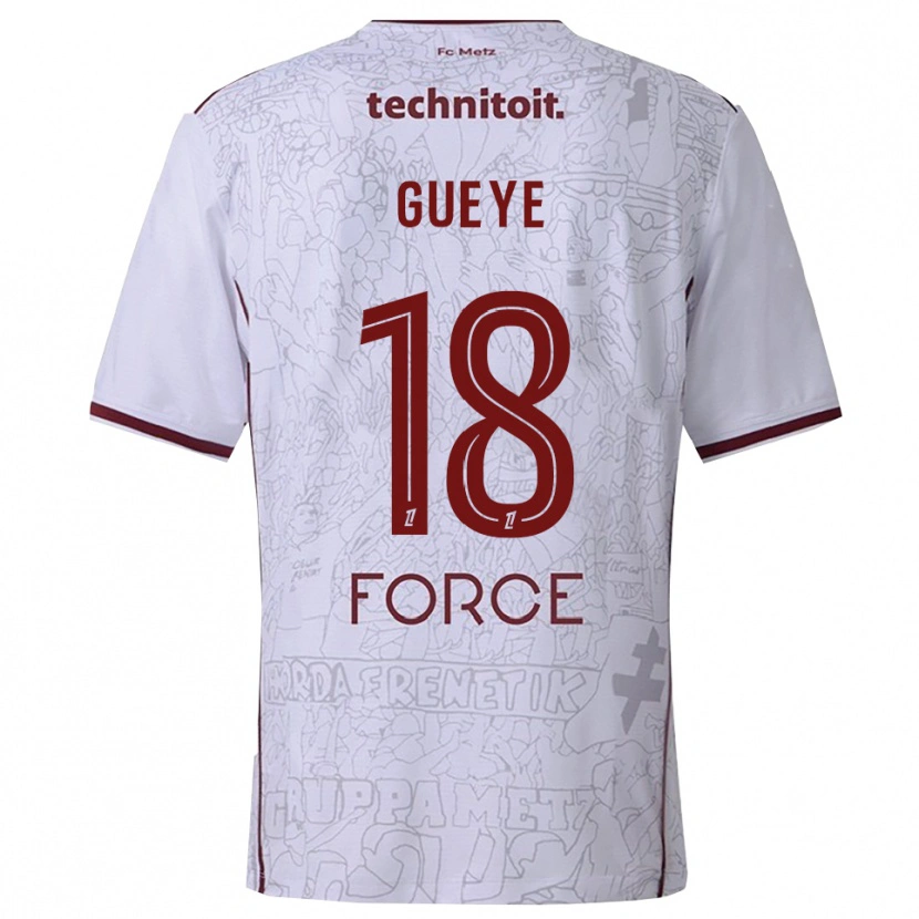 Danxen Niño Camiseta Idrissa Gueye #18 Blanco Burdeos 2ª Equipación 2025/26 La Camisa