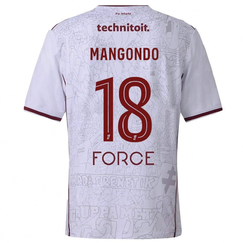 Danxen Niño Camiseta Joseph Mangondo #18 Blanco Burdeos 2ª Equipación 2025/26 La Camisa