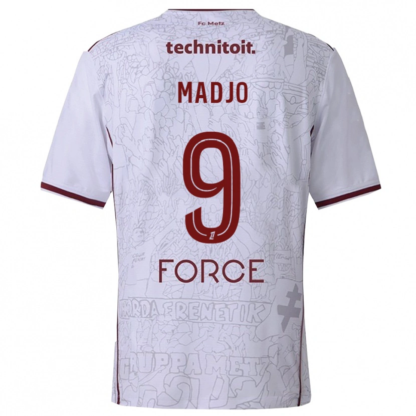 Danxen Niño Camiseta Brian Madjo #9 Blanco Burdeos 2ª Equipación 2025/26 La Camisa