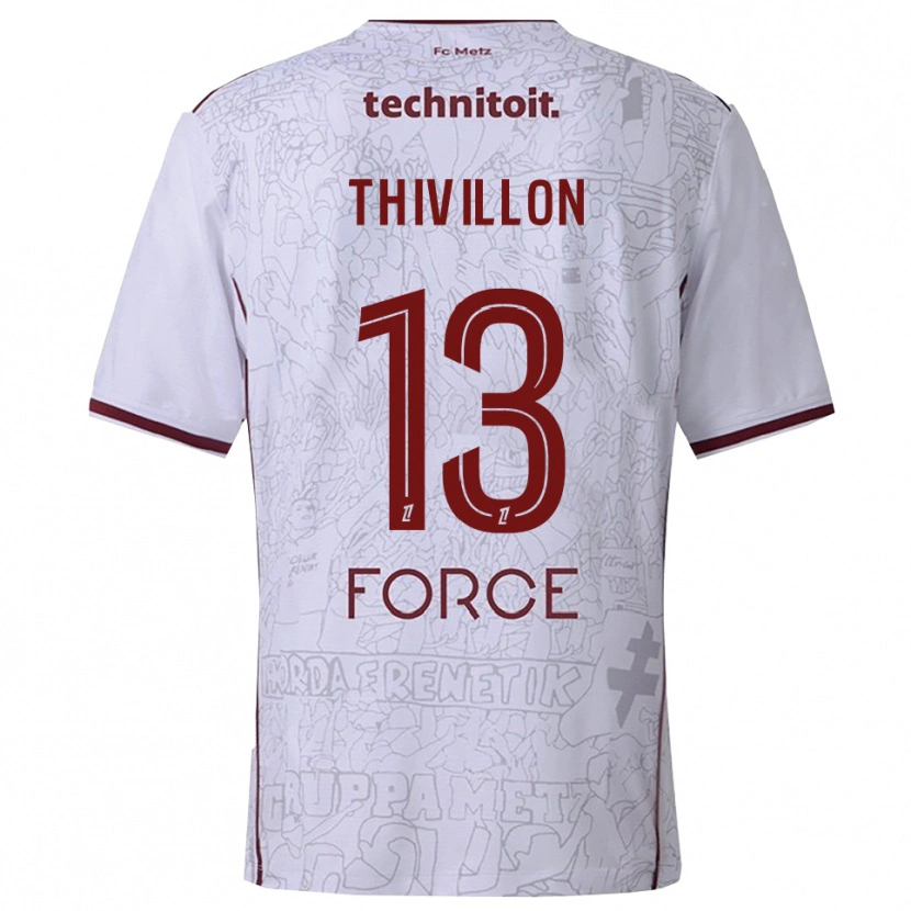 Danxen Niño Camiseta Lina Thivillon #13 Blanco Burdeos 2ª Equipación 2025/26 La Camisa
