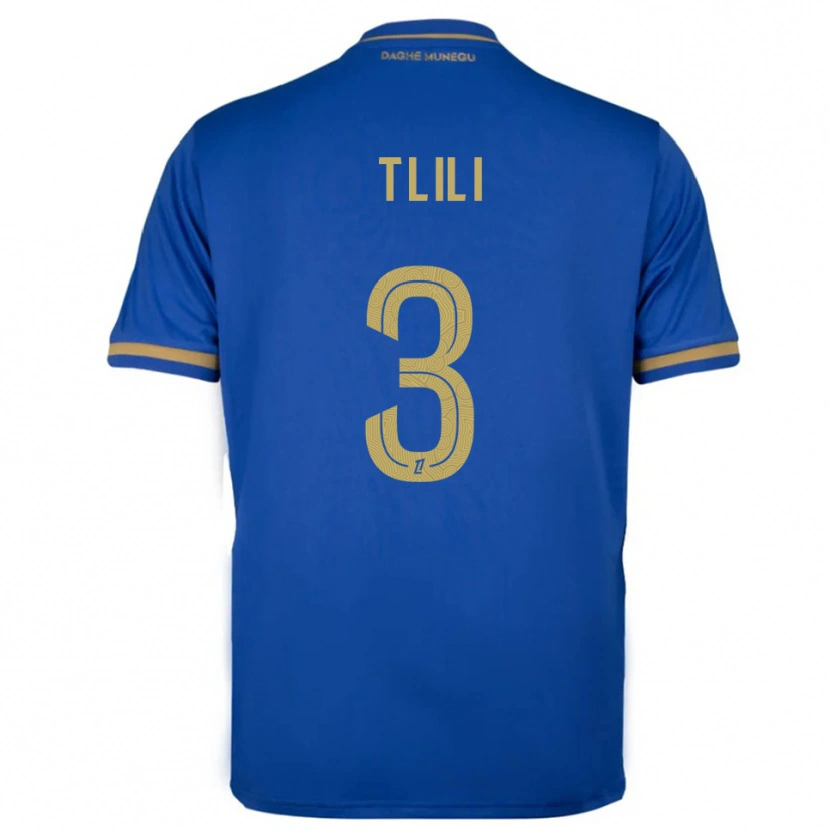 Danxen Niño Camiseta Mehdi Tlili #3 Azul Oro 2ª Equipación 2025/26 La Camisa