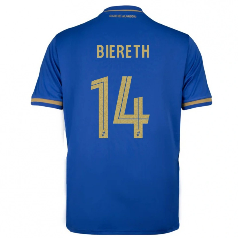 Danxen Niño Camiseta Mika Biereth #14 Azul Oro 2ª Equipación 2025/26 La Camisa