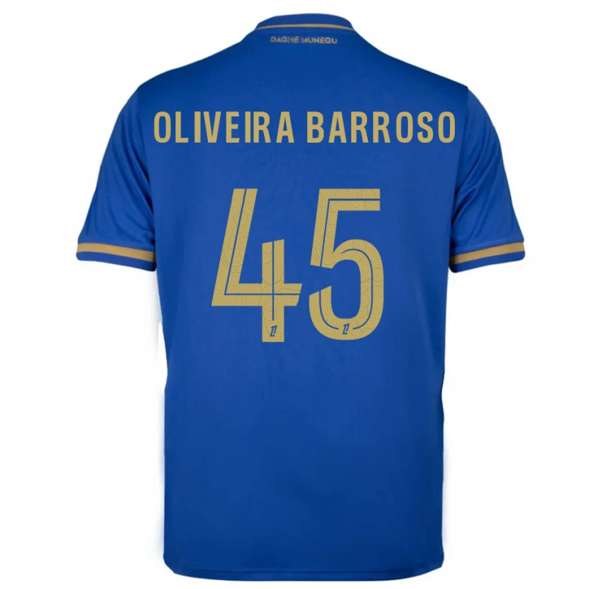 Danxen Niño Camiseta Mickael Oliveira Barroso #45 Azul Oro 2ª Equipación 2025/26 La Camisa