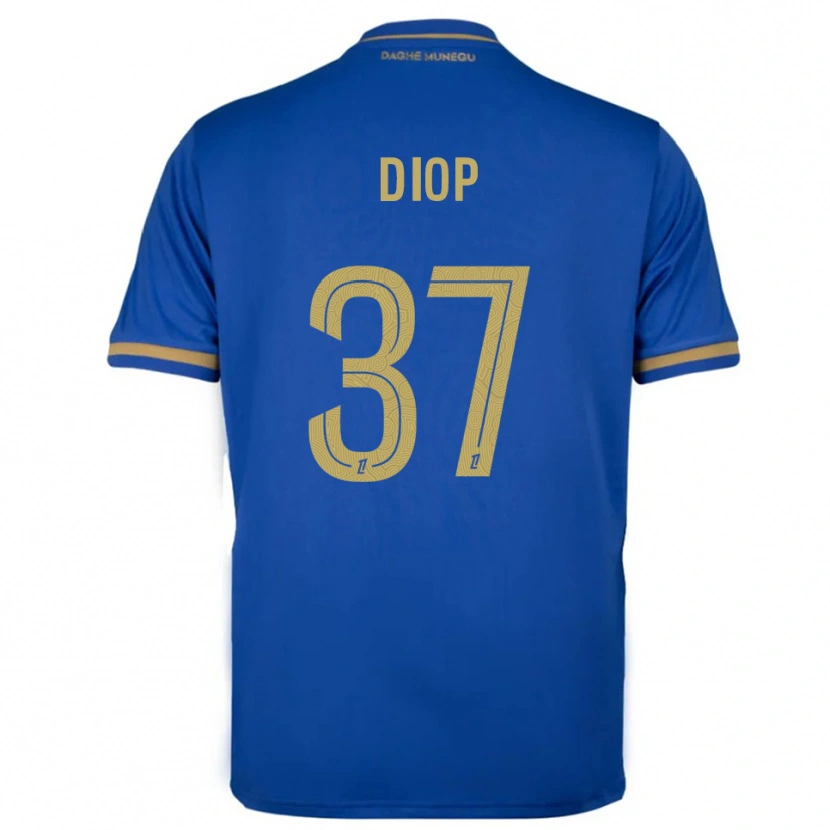 Danxen Niño Camiseta Edan Diop #37 Azul Oro 2ª Equipación 2025/26 La Camisa