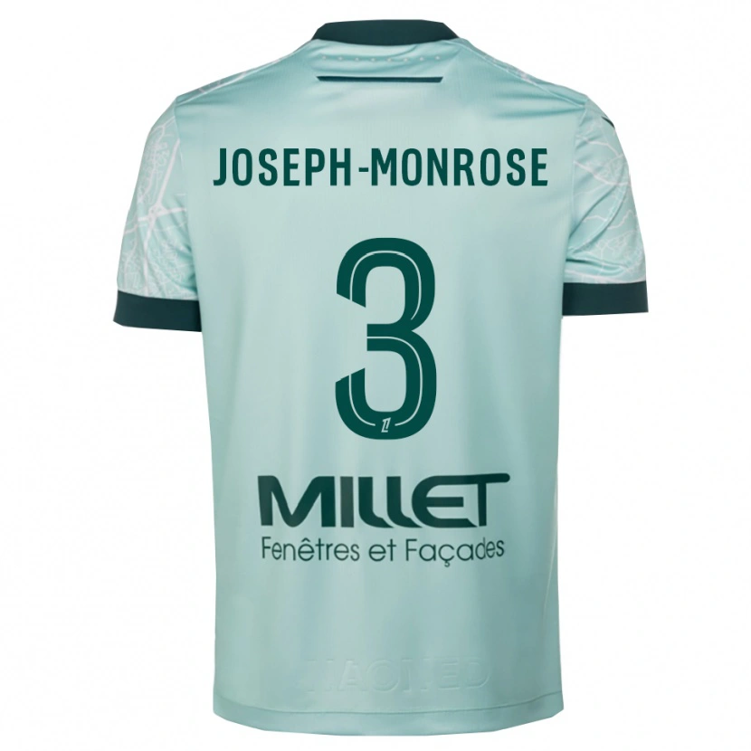 Danxen Niño Camiseta Florian Joseph-Monrose #3 Verde Blanco 2ª Equipación 2025/26 La Camisa
