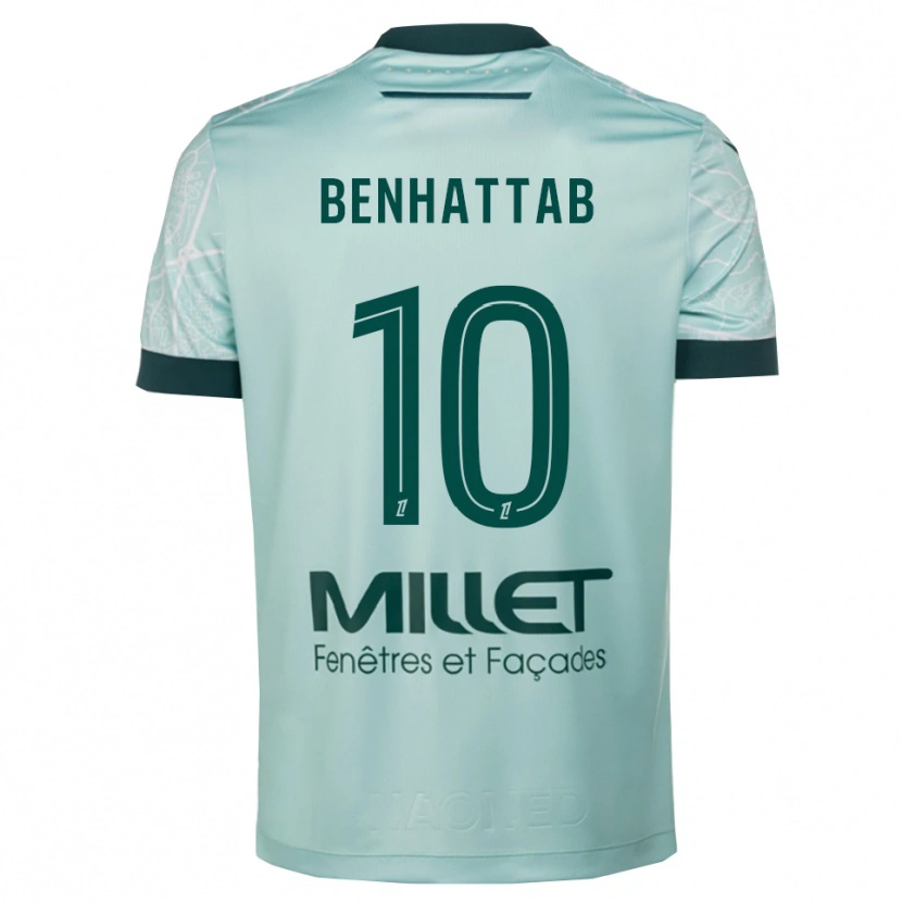 Danxen Niño Camiseta Yassine Benhattab #10 Verde Blanco 2ª Equipación 2025/26 La Camisa